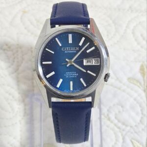 Vintage Citizen Leopard 7700 Hi-Beat 28800 Men's Watch Blue Mechanical Automatic